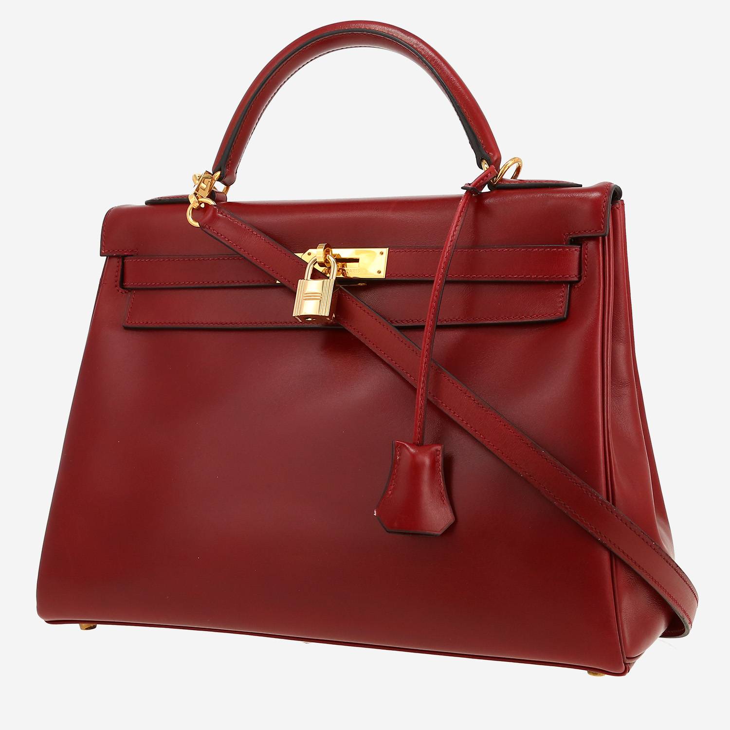 Borsa Hermès  Kelly 32 cm in pelle box rosso H