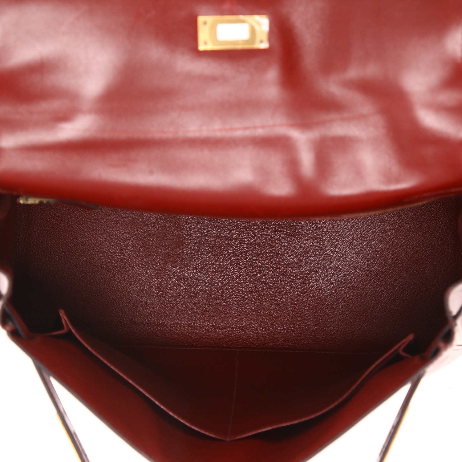 Bolso de mano Hermès  Kelly 32 cm en cuero box rojo H - Detail D3