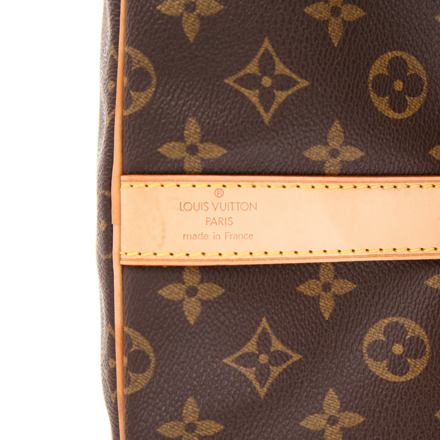 Louis Vuitton  Keepall 55 travel bag  in brown monogram canvas  and natural leather - Detail D2
