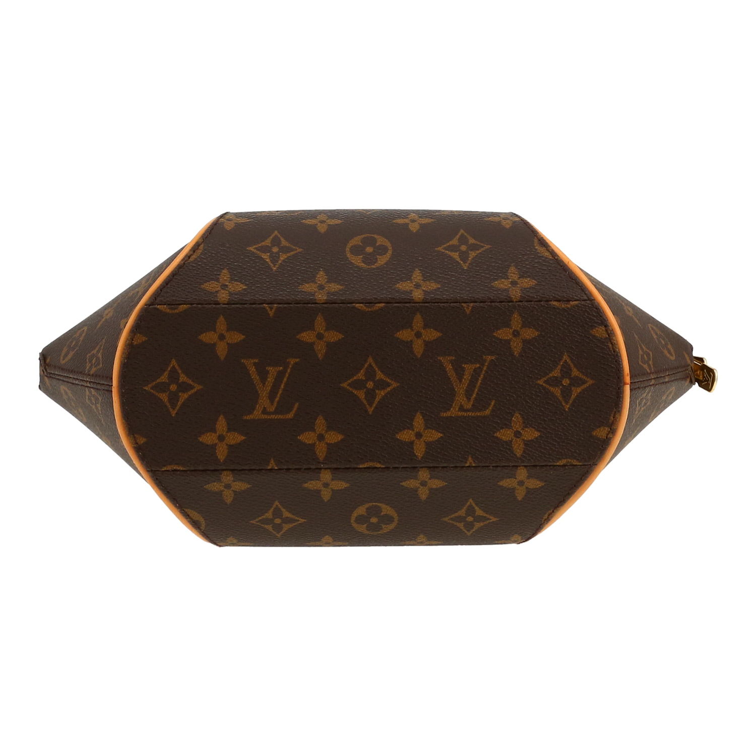 Sac à main Louis Vuitton  Ellipse en toile monogram marron et cuir naturel - Detail D1