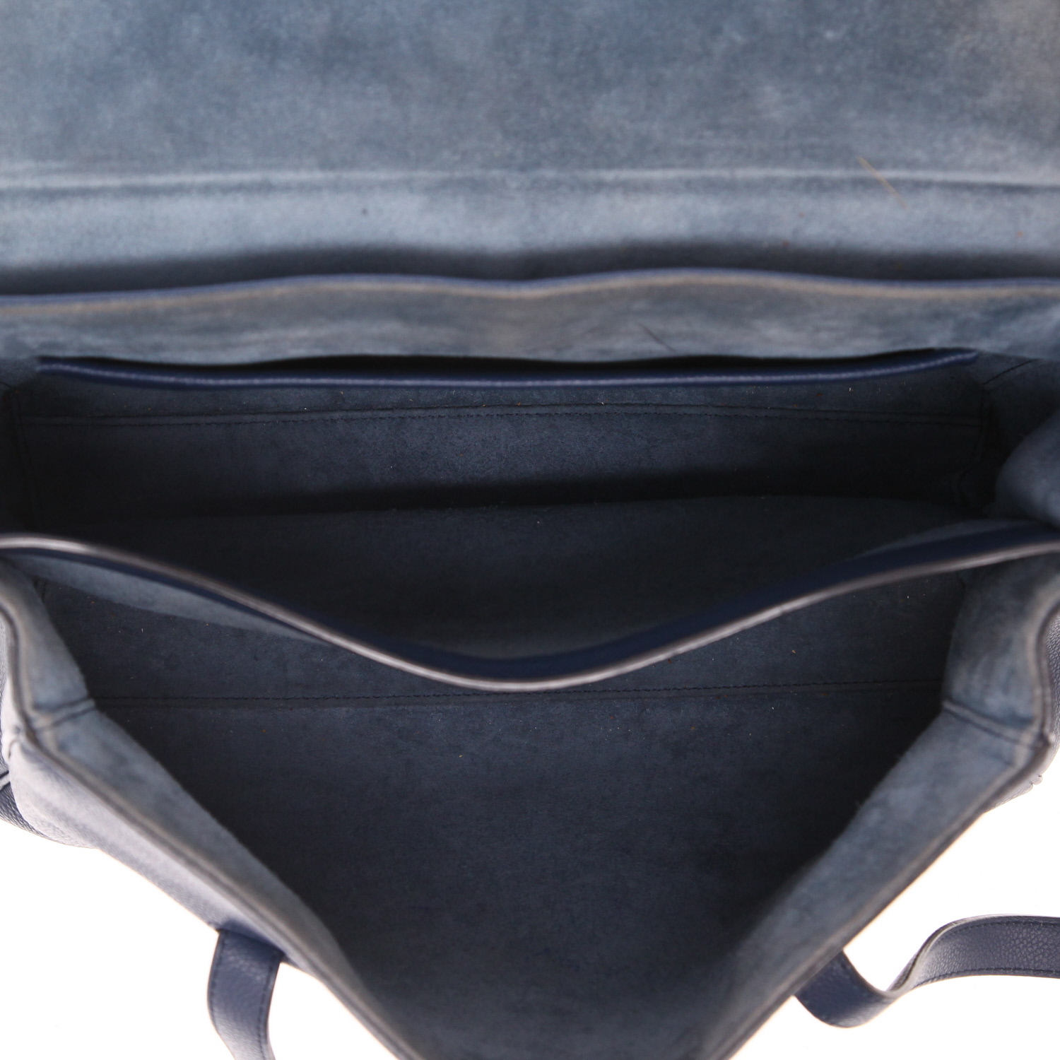 Celine  16 handbag  in blue grained leather - Detail D3