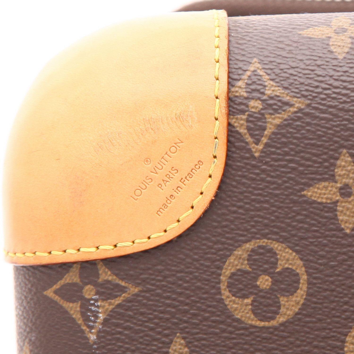 Valise rigide Louis Vuitton  Horizon 50 en toile monogram marron et cuir naturel - Detail D2