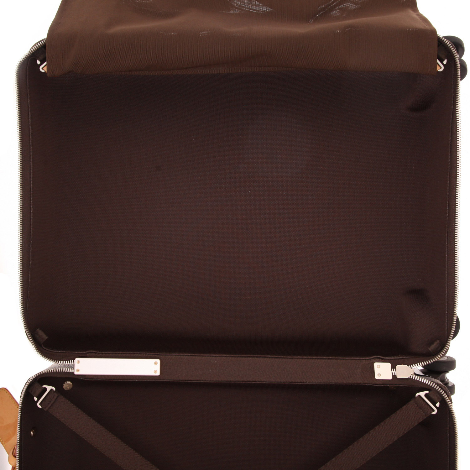 Valise rigide Louis Vuitton  Horizon 50 en toile monogram marron et cuir naturel - Detail D5