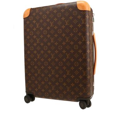 Valise rigide Louis Vuitton  Horizon 50 en toile monogram marron et cuir naturel