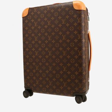 Valise rigide Louis Vuitton  Horizon 50 en toile monogram marron et cuir naturel