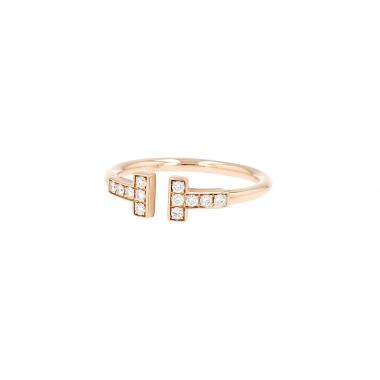 Tiffany 
Co Wire ring in pink gold and diamonds