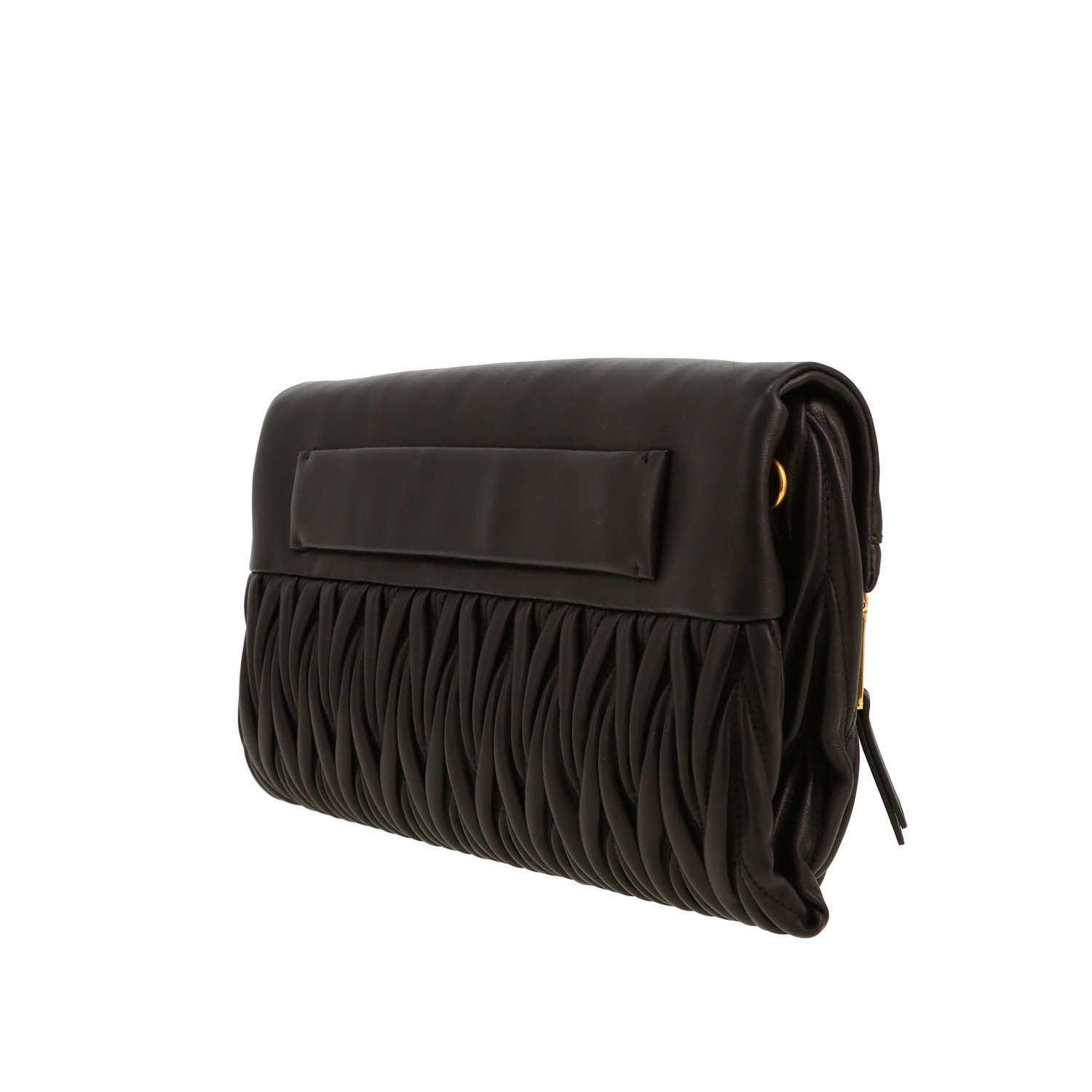 Bolso bandolera Miu Miu   en cuero con relieve negro - Detail D7