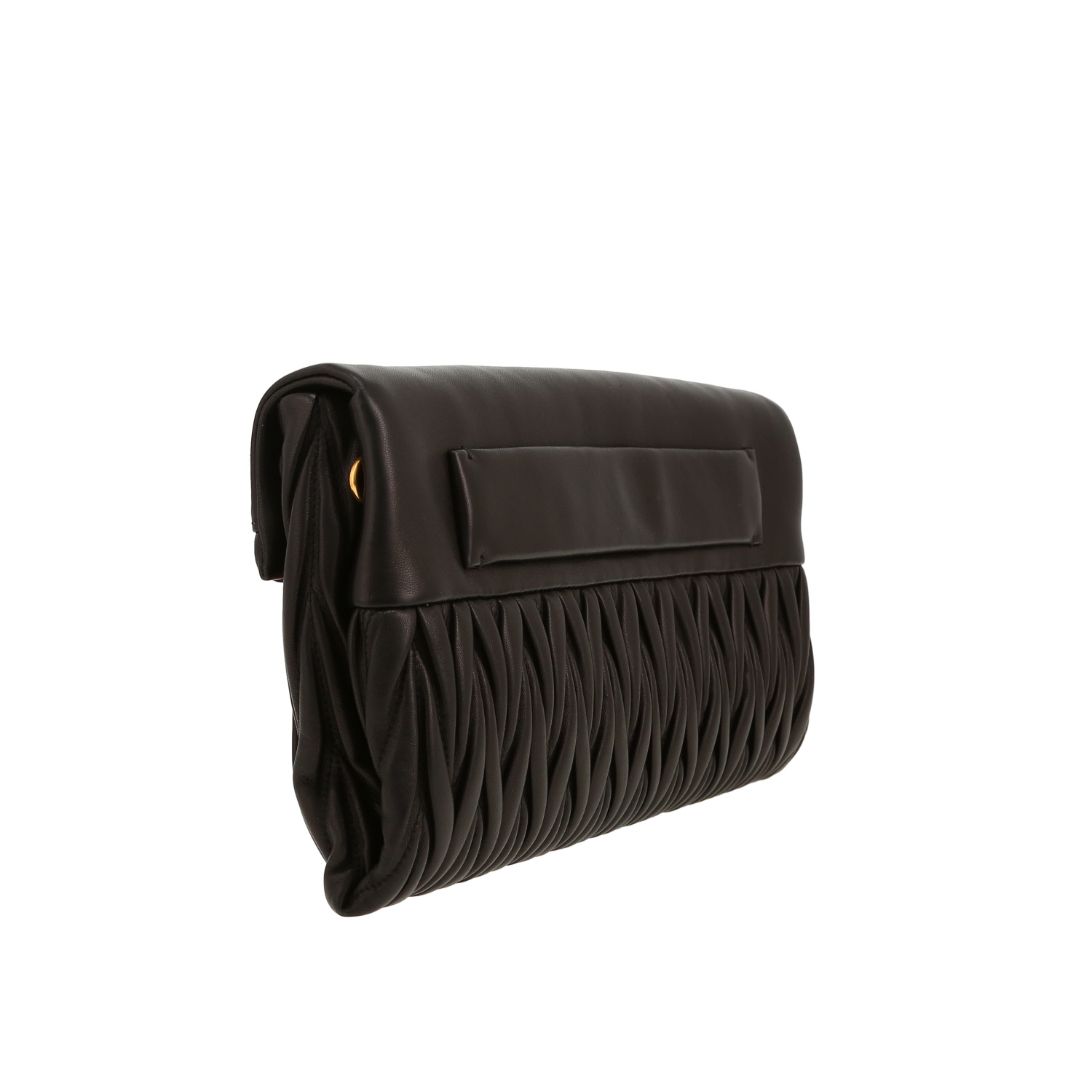 Bolso bandolera Miu Miu   en cuero con relieve negro - Detail D9