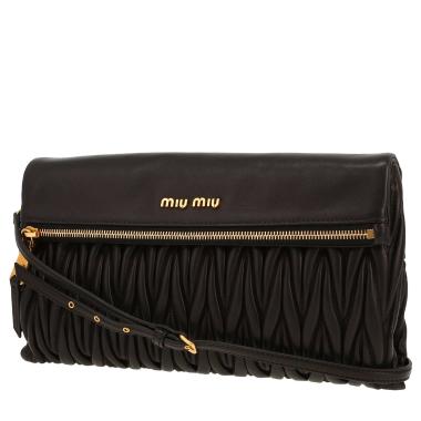 Bolso bandolera Miu Miu   en cuero con relieve negro