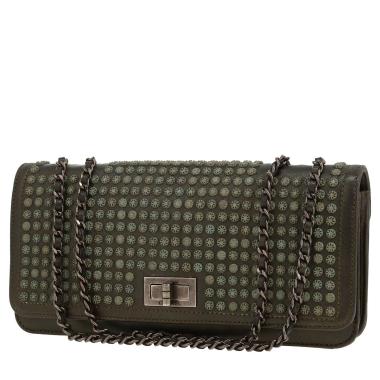 Borsa Chanel  Baguette in pelle verde kaki