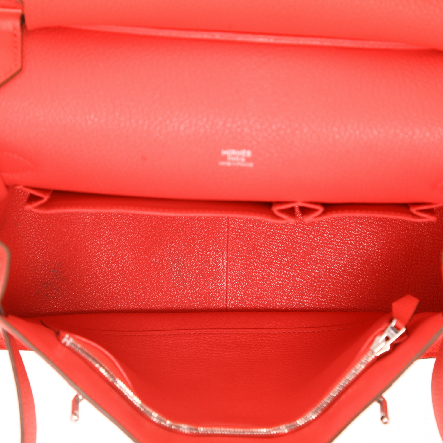 Bolso bandolera Hermès  Jypsiere 31 cm en cuero togo rosa - Detail D3