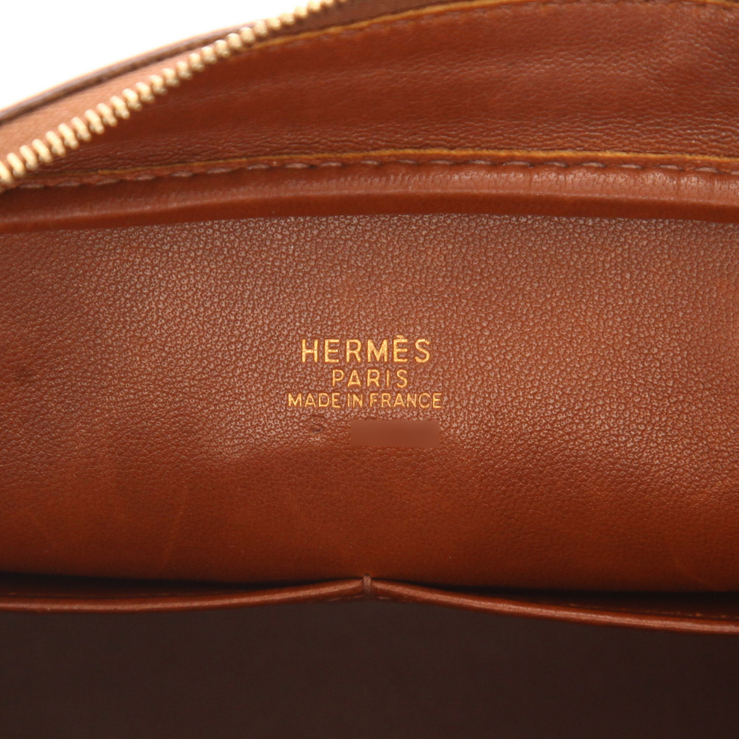 Sac à main Hermès  Plume en cuir box noisette - Detail D2