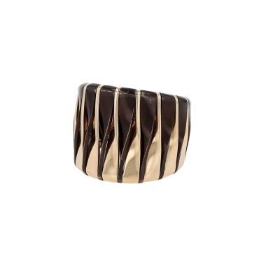 Bague semi-rigide Vhernier Coucher du Soleil en or rose et bronze