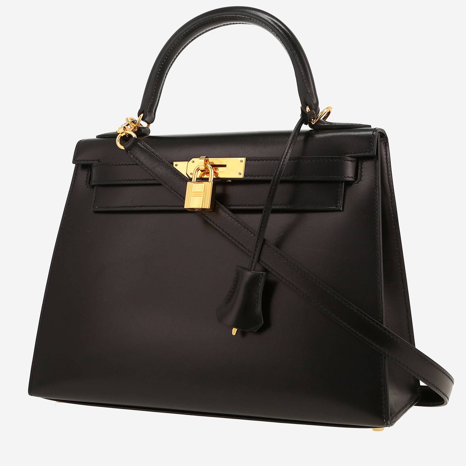 Hermès  Kelly 28 cm handbag  in black box leather