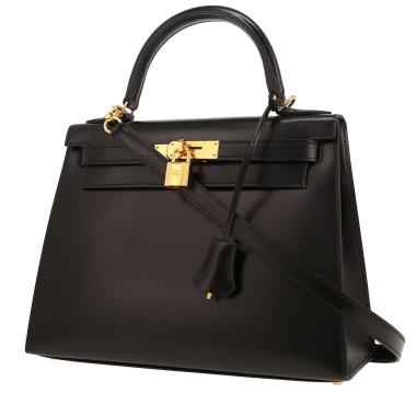 Hermès  Kelly 28 cm handbag  in black box leather