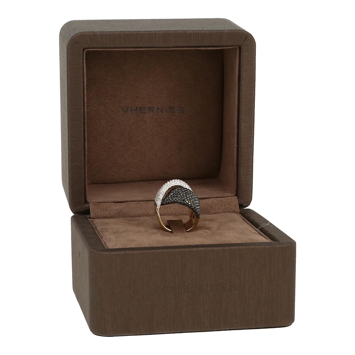 Bague Vhernier Abbraccio en or blanc non rhodié et diamants - Detail D2