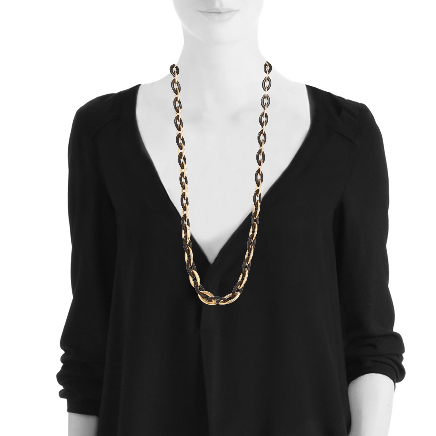 Collana Vhernier Doppio Senso in oro giallo e ebano - Detail D1