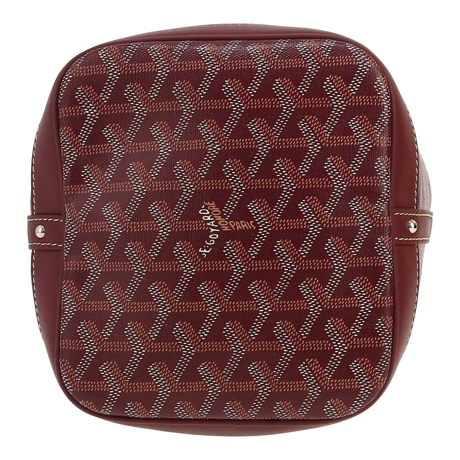 Borsa Goyard  Petit Flot in tela Goyardine e pelle bordeaux - Detail D1