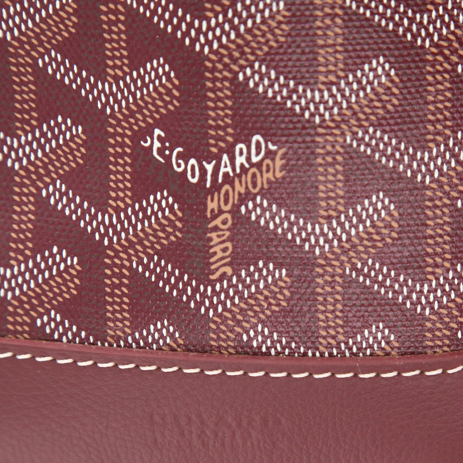 Borsa Goyard  Petit Flot in tela Goyardine e pelle bordeaux - Detail D2