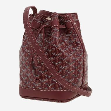Sac à main Goyard  Petit Flot en toile Goyardine et cuir bordeaux