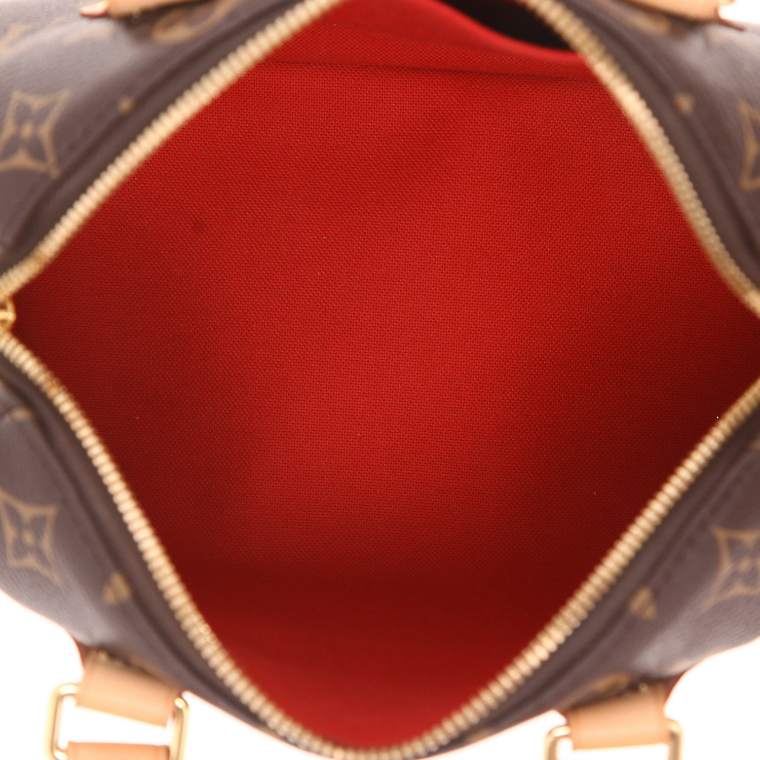 Louis Vuitton  Nano Speedy shoulder bag  in brown monogram canvas  and natural leather - Detail D3