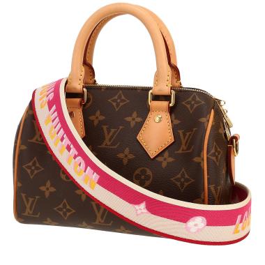 Sac bandoulière Louis Vuitton  Nano Speedy en toile monogram marron et cuir naturel