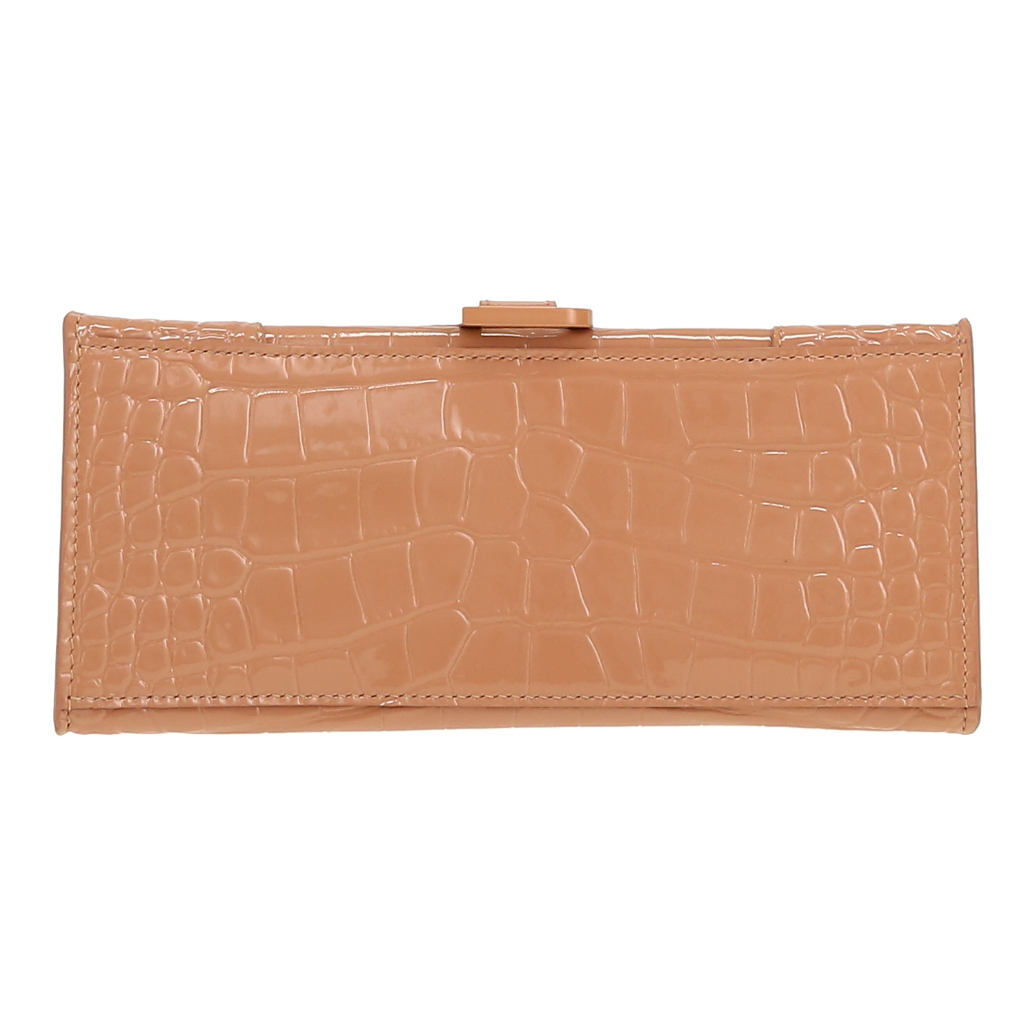 Bolso bandolera Balenciaga  Hourglass modelo pequeño  en charol beige - Detail D1