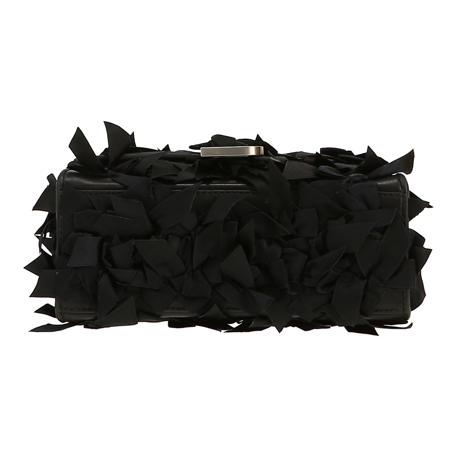 Bolso bandolera Balenciaga  Hourglass mini  en satén negro - Detail D1