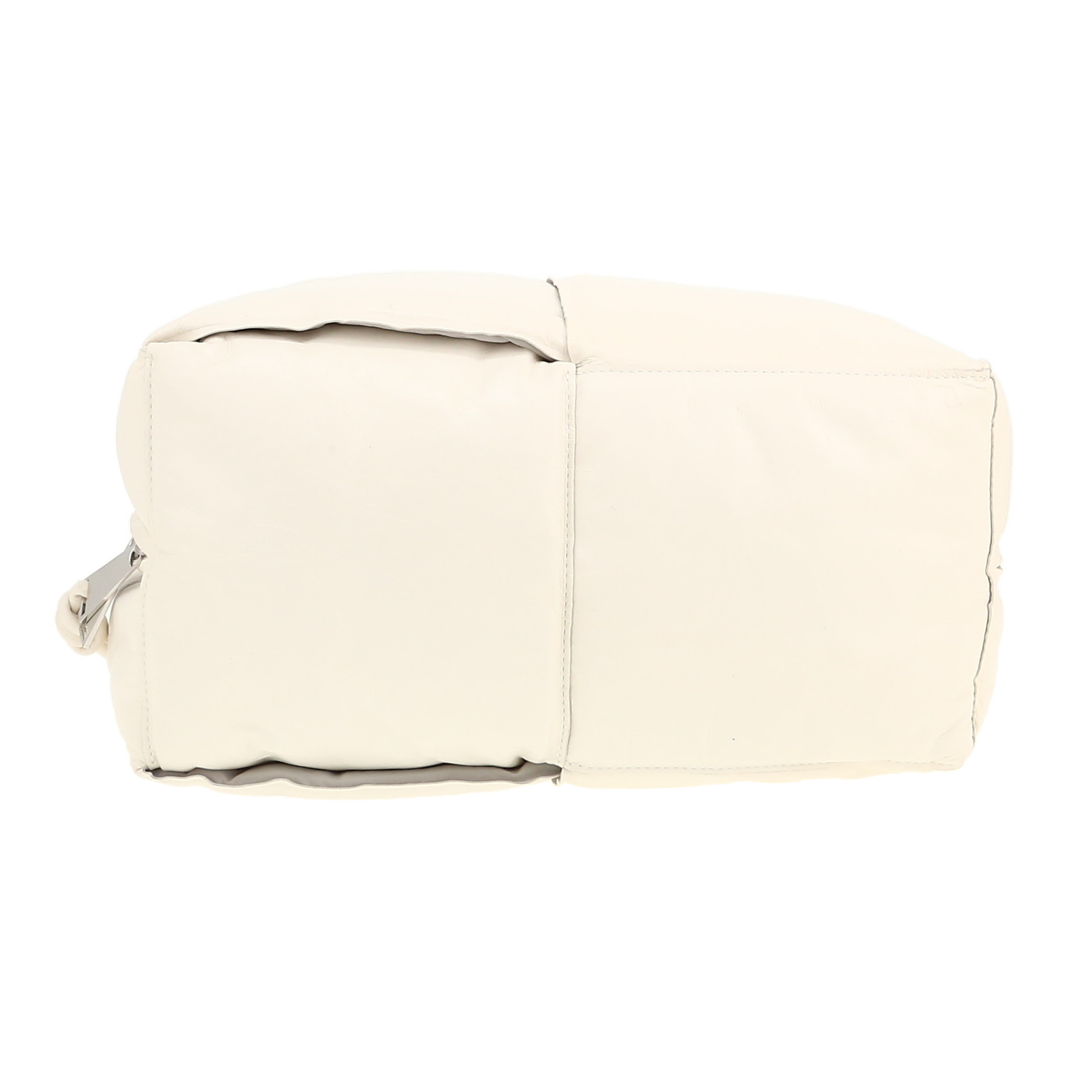 Pochette Bottega Veneta  Padded Cassette in pelle intrecciata bianca - Detail D1