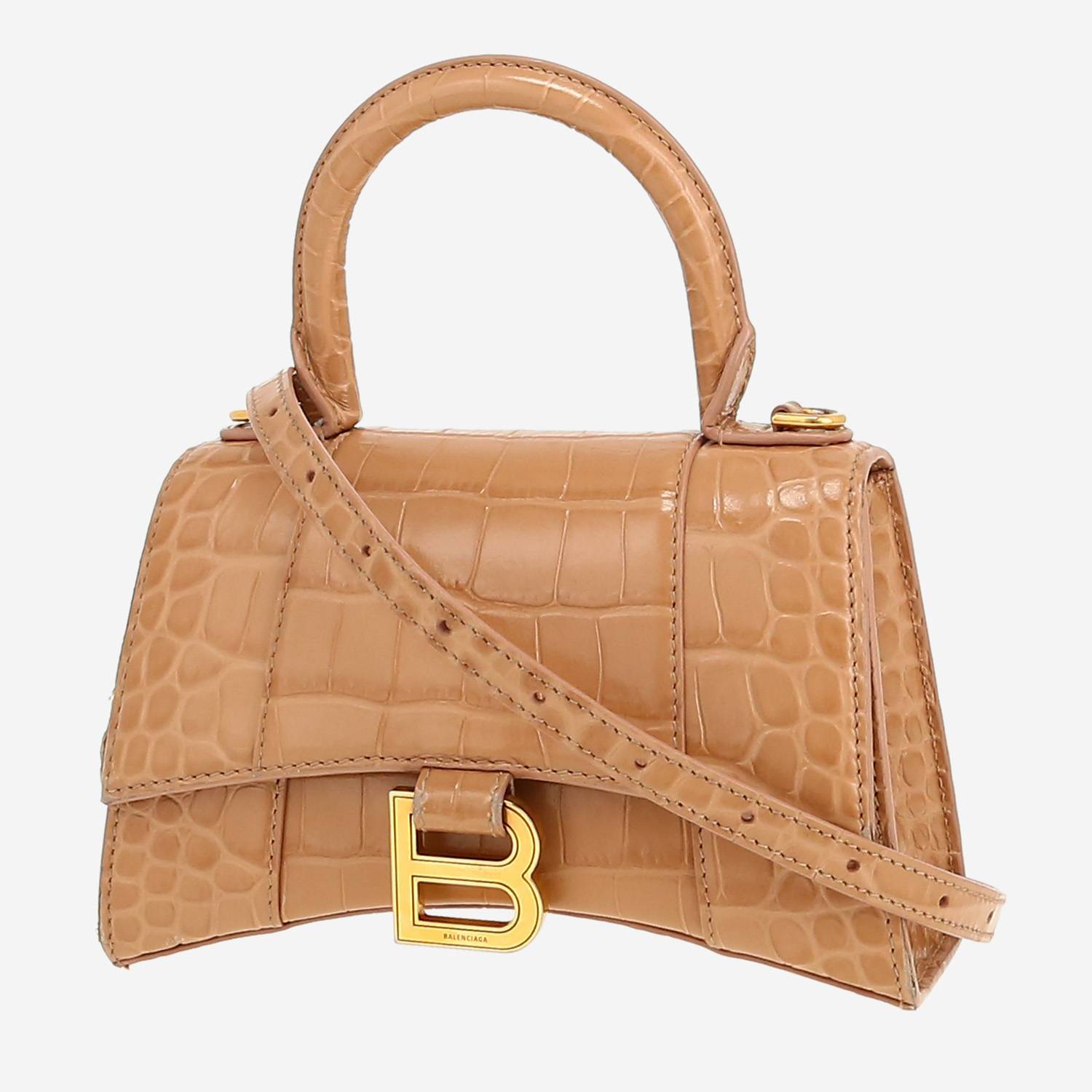 Borsa a tracolla Balenciaga  Hourglass mini  in pelle beige