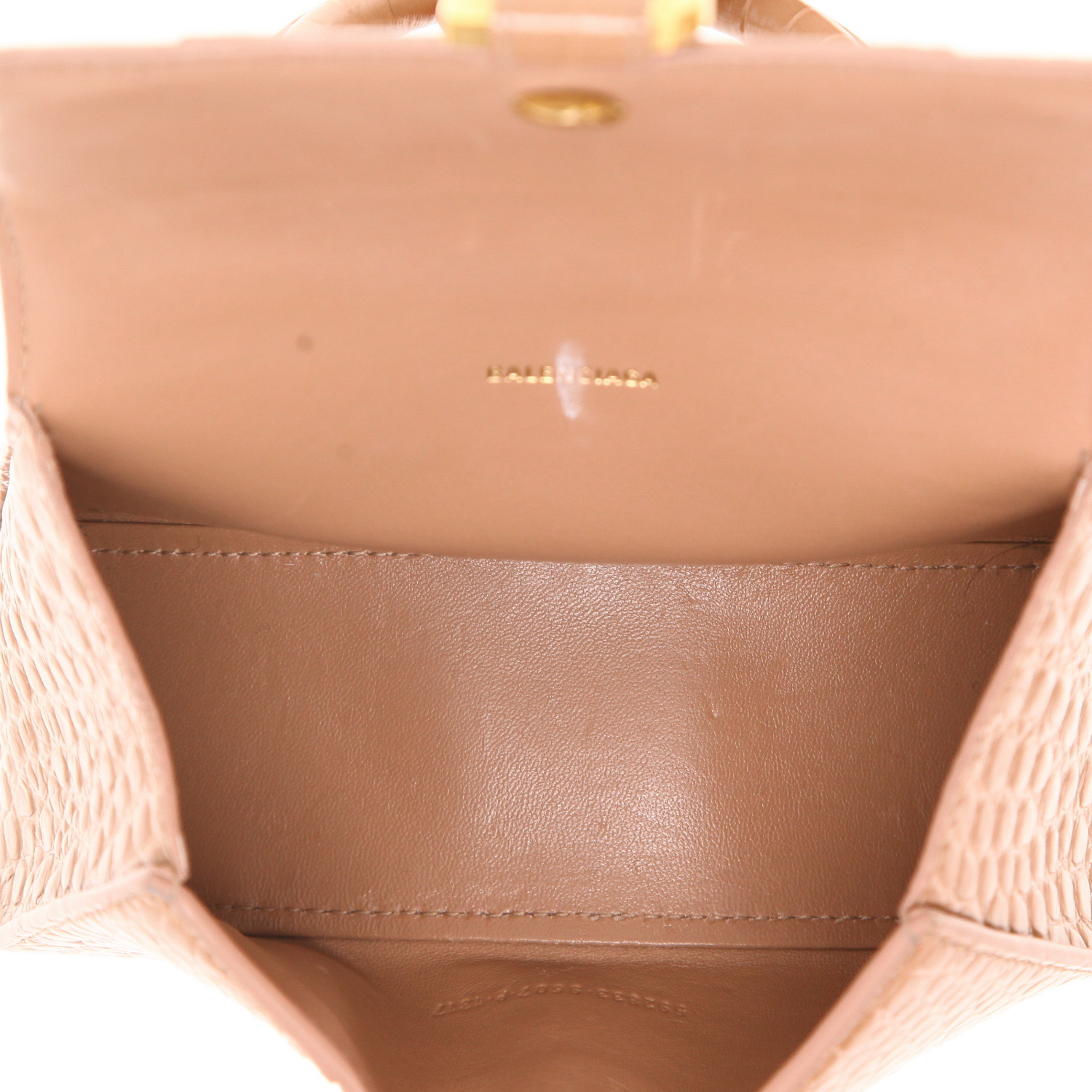 Bolso bandolera Balenciaga  Hourglass mini  en cuero beige - Detail D3