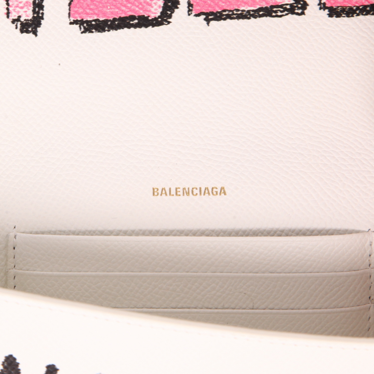 Sac bandoulière Balenciaga   en cuir blanc rose et noir - Detail D2