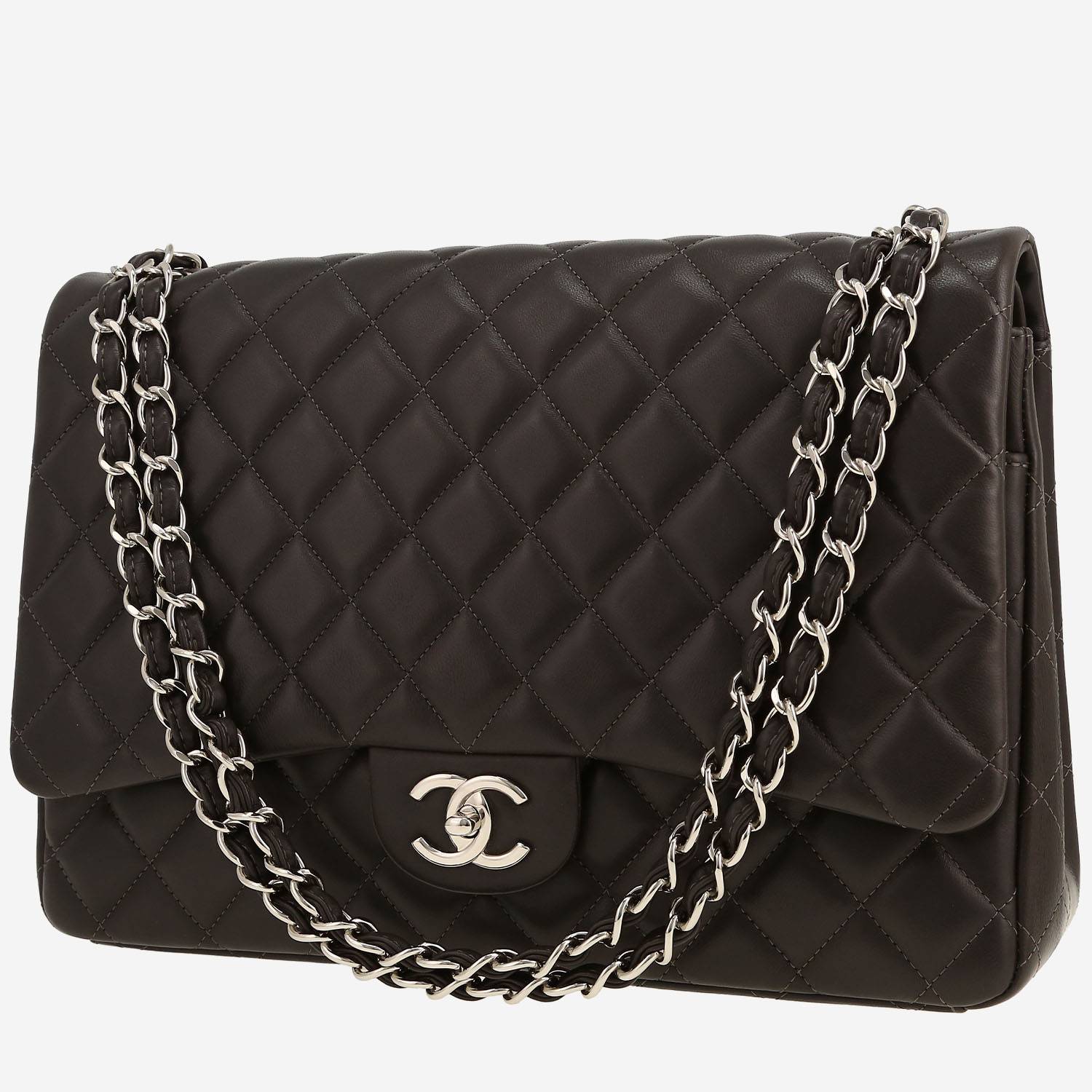 Borsa a tracolla Chanel  Timeless Maxi Jumbo in pelle trapuntata grigia
