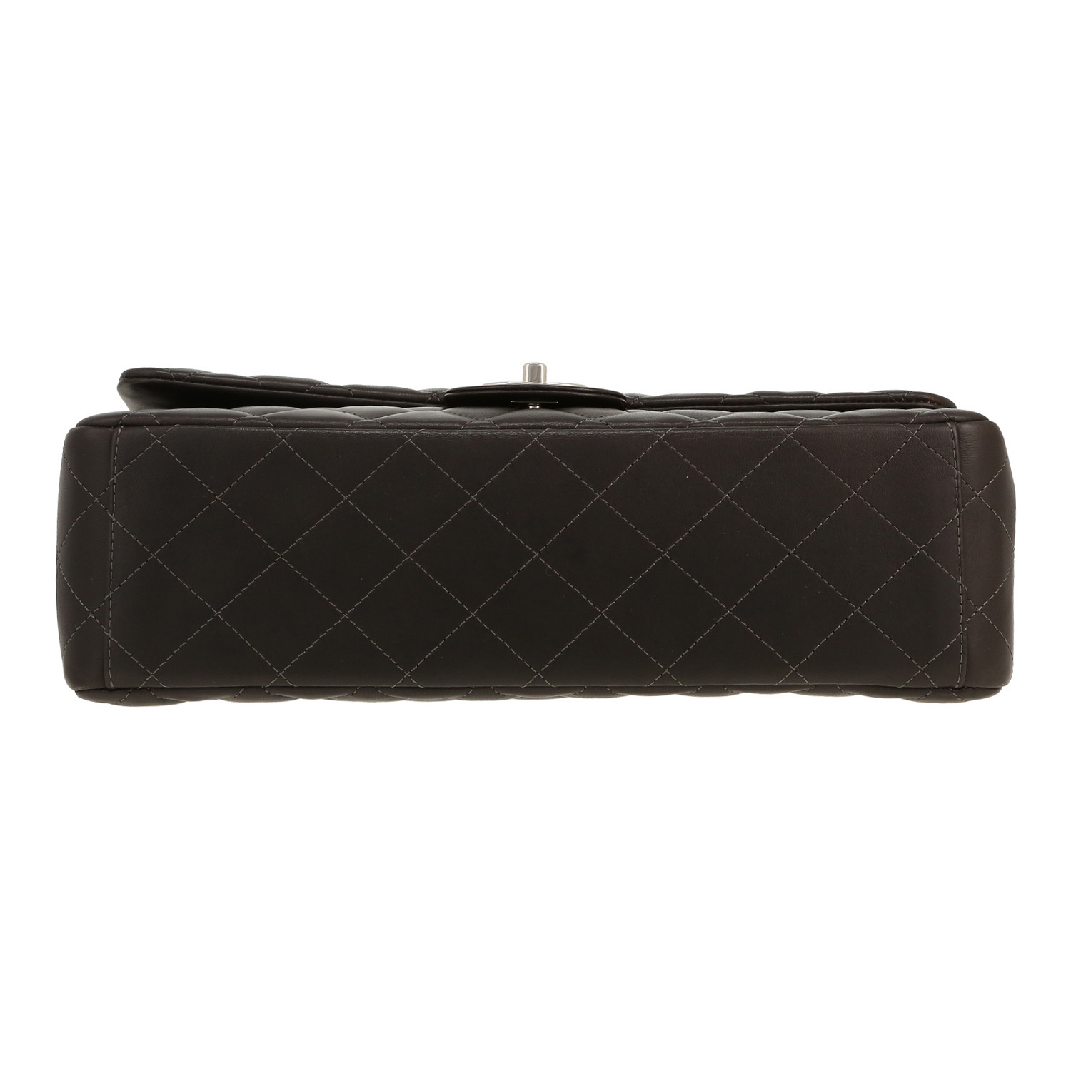 Bolso bandolera Chanel  Timeless Maxi Jumbo en cuero acolchado gris - Detail D1