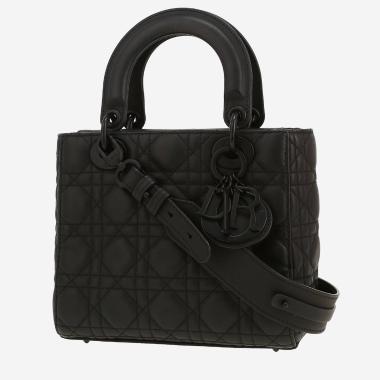 Bolso de mano Dior  Lady Dior en cuero cannage negro