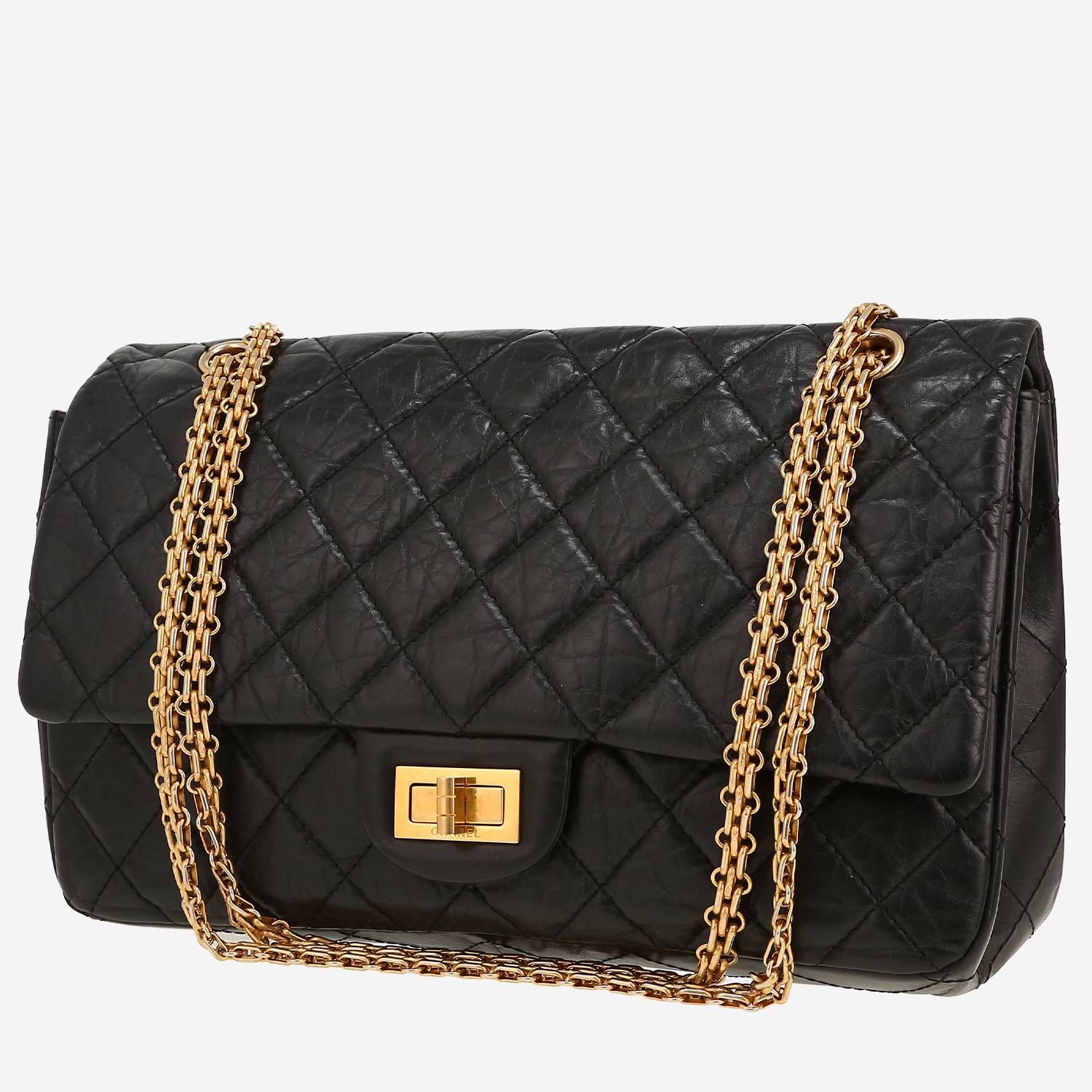 Sac bandoulière Chanel  2.55 en cuir matelassé noir
