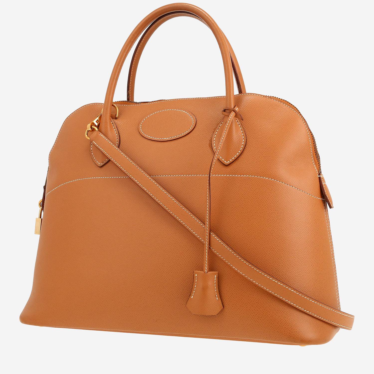 Bolso de mano Hermès  Bolide 35 cm en cuero Courchevel color oro