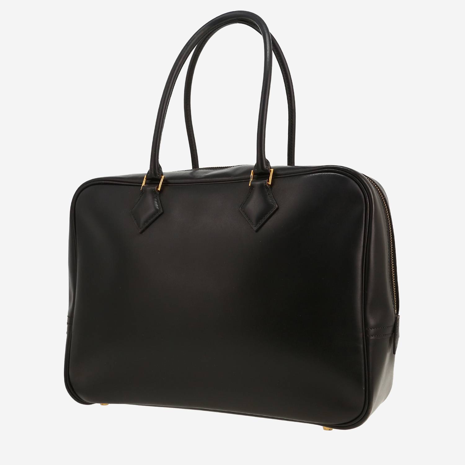 Bolso de mano Hermès  Plume en cuero box azul indigo
