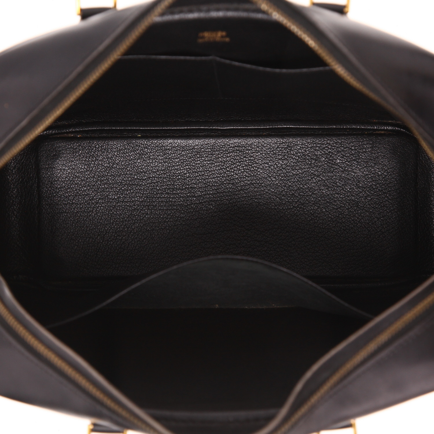 Bolso de mano Hermès  Plume en cuero box negro - Detail D3