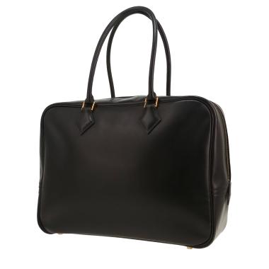 Bolso de mano Hermès  Plume en cuero box azul indigo