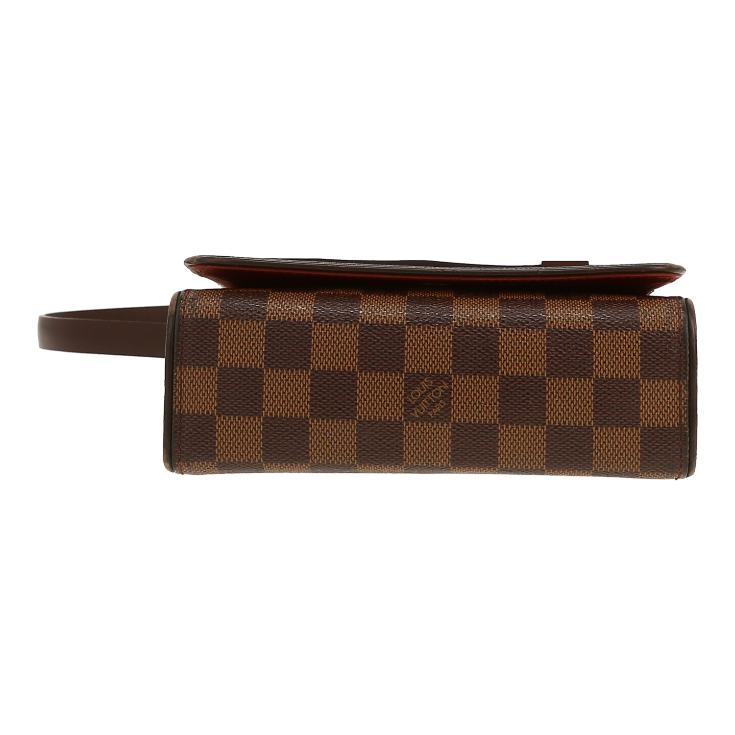 Sac porté épaule Louis Vuitton  Tribeca en toile damier ébène et cuir glacé marron - Detail D1