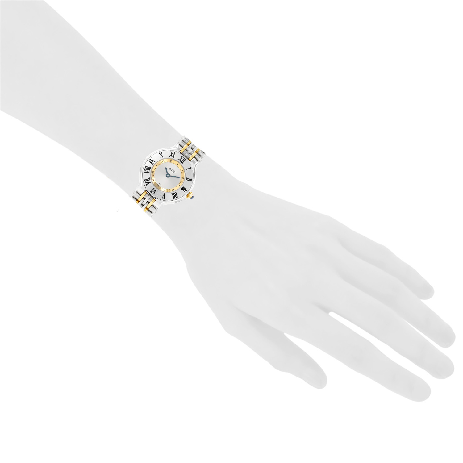 Reloj Cartier Must 21 de acero y oro chapado Ref: Cartier - 1340  Circa 1990 - Detail D1