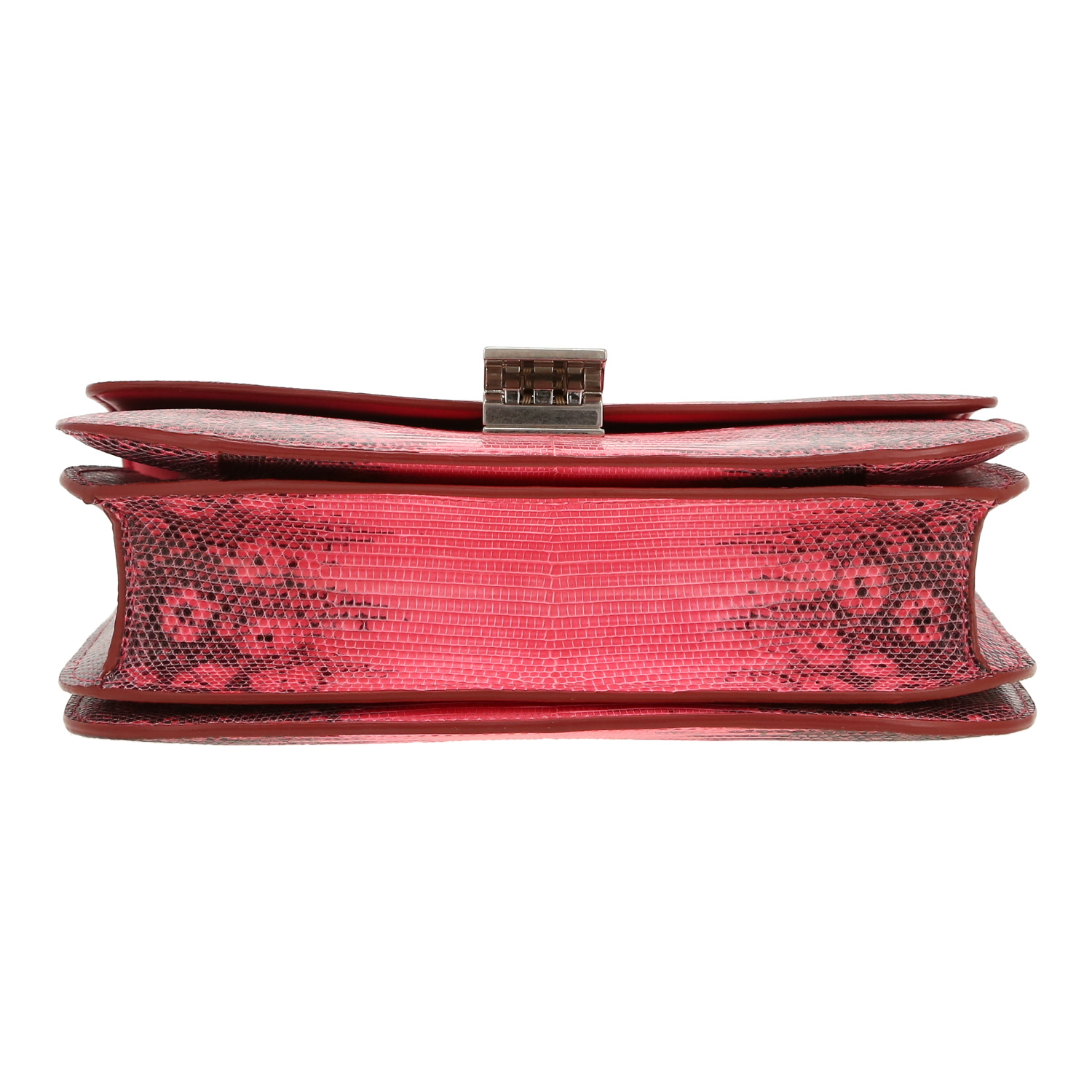 Celine  Classic Box shoulder bag  in pink and grey lizzard - Detail D1