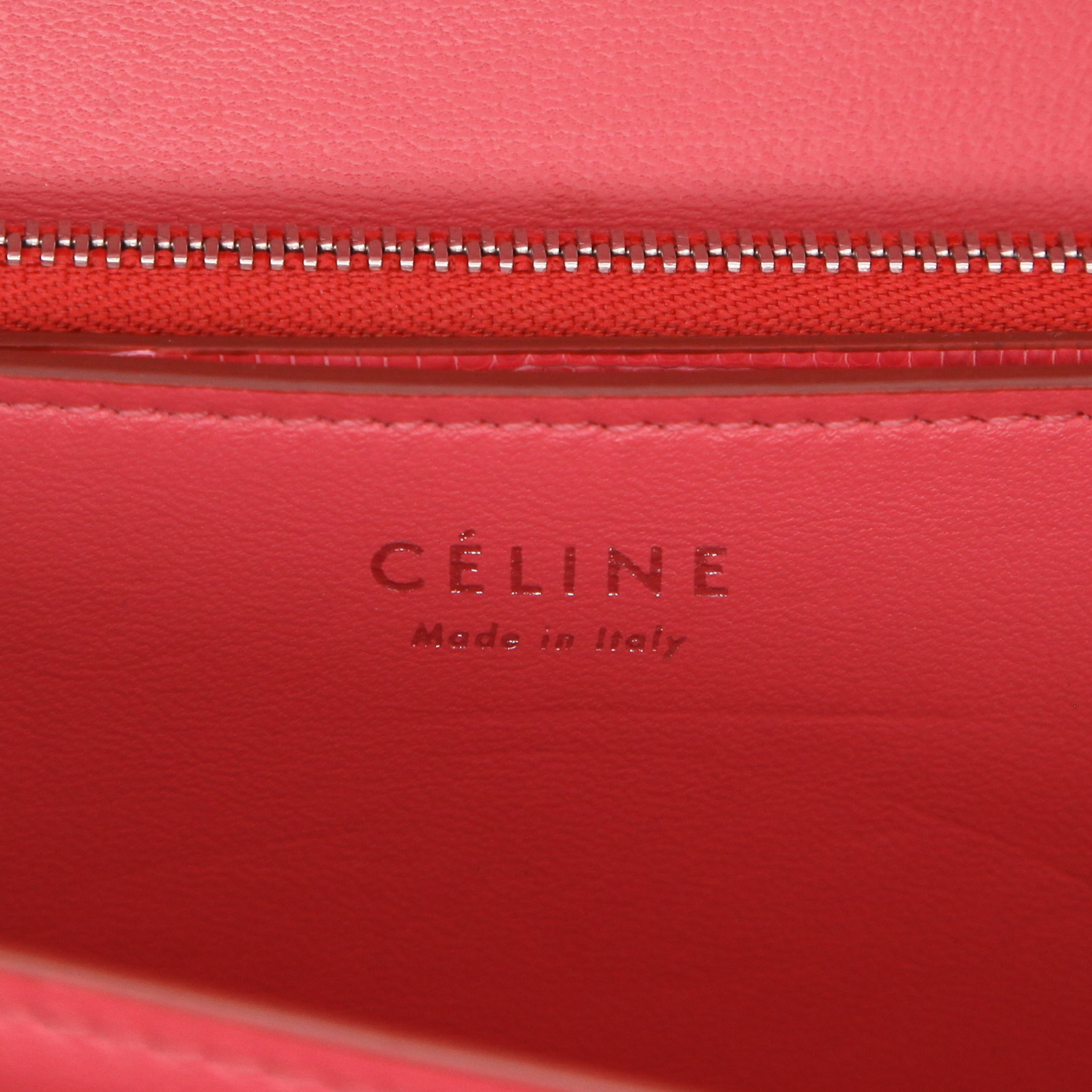 Celine  Classic Box shoulder bag  in pink and grey lizzard - Detail D2