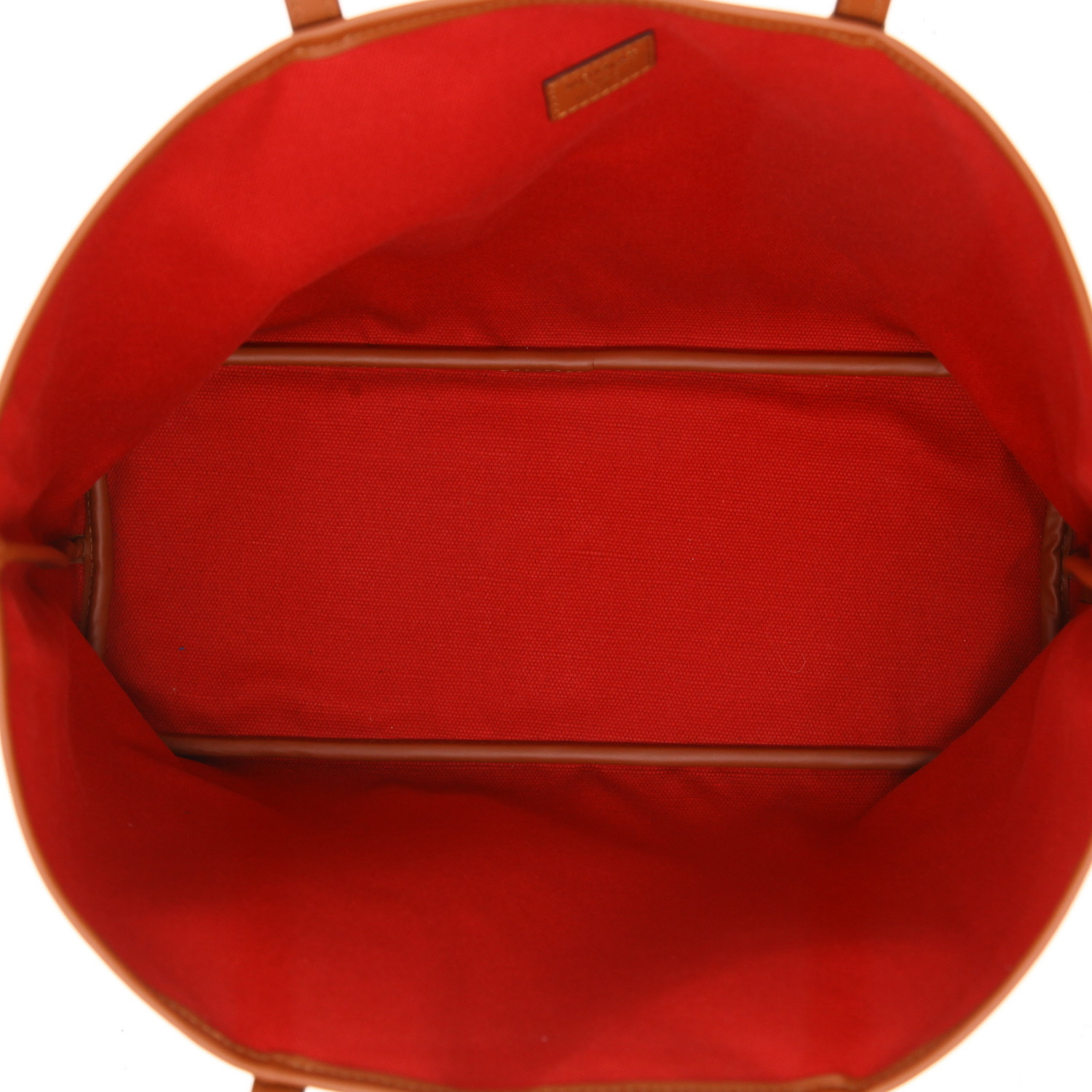 Shopping bag Moynat   in tela blu e pelle marrone - Detail D3