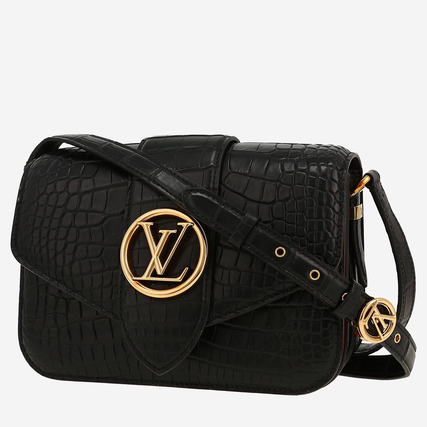 Bolso de mano Louis Vuitton  Pont Neuf en aligátor negro
