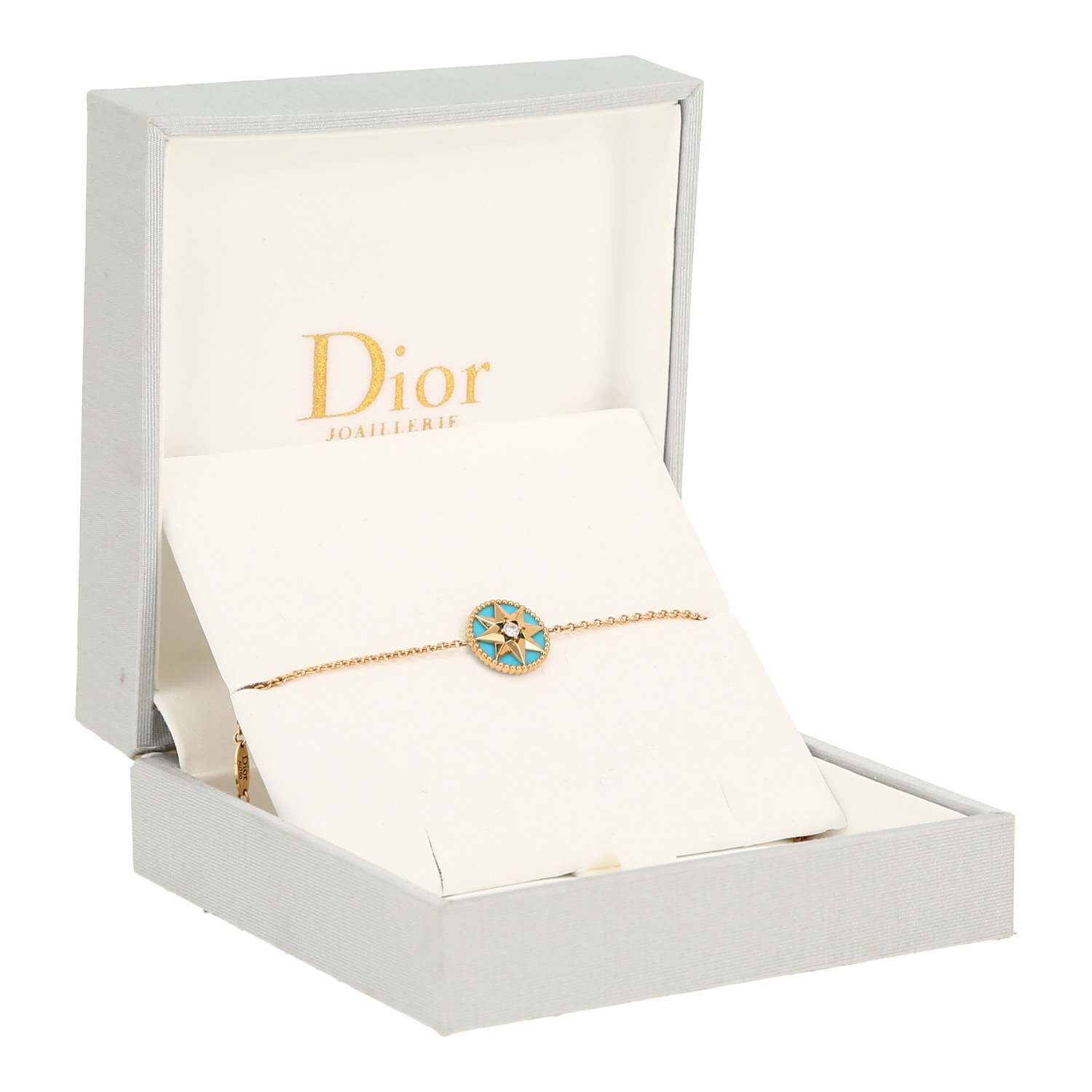 Brazalete Dior Rose des vents de oro amarillo, turquesa y diamante - Detail D2