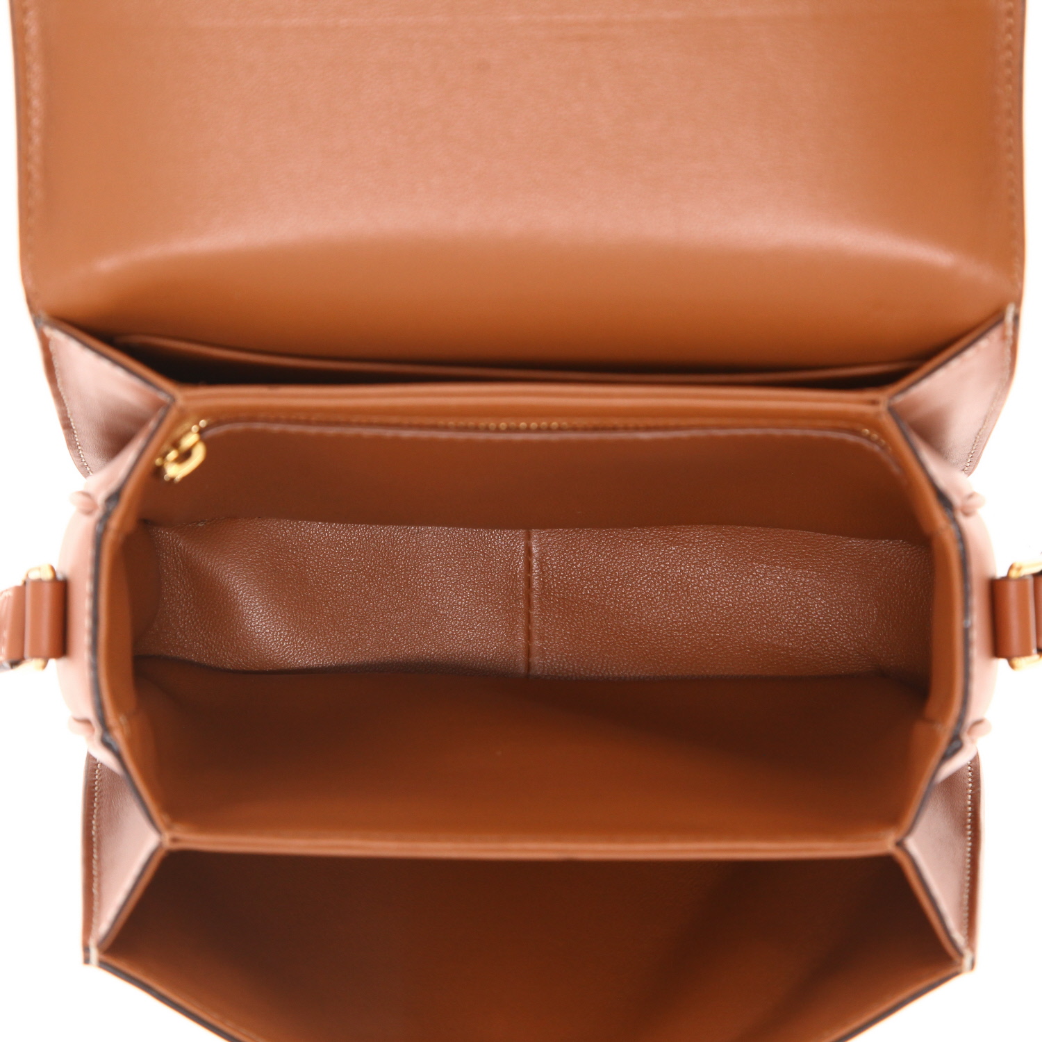 Bolso bandolera Celine  Triomphe Teen en lona verde y cuero marrón - Detail D3