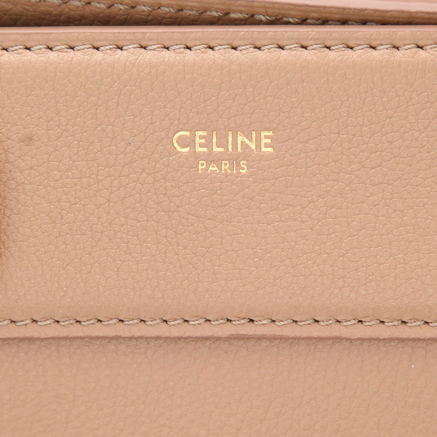 Bolso de mano Celine  Conti en cuero beige - Detail D2