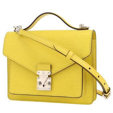 Borsa a tracolla Louis Vuitton  Monceau in pelle Epi gialla